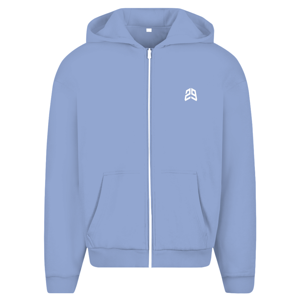 Oversize Zipper blau