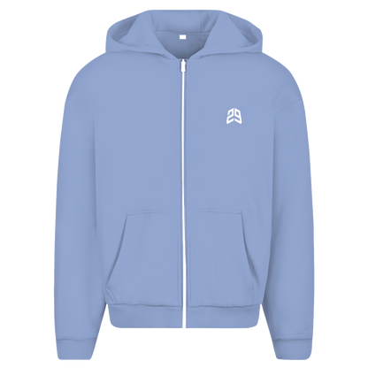 Oversize Zipper blau